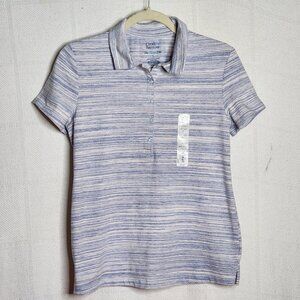 Croft & Barrow Shocking Cobalt SS Cotton Poly Span The Classic Polo Top Size S